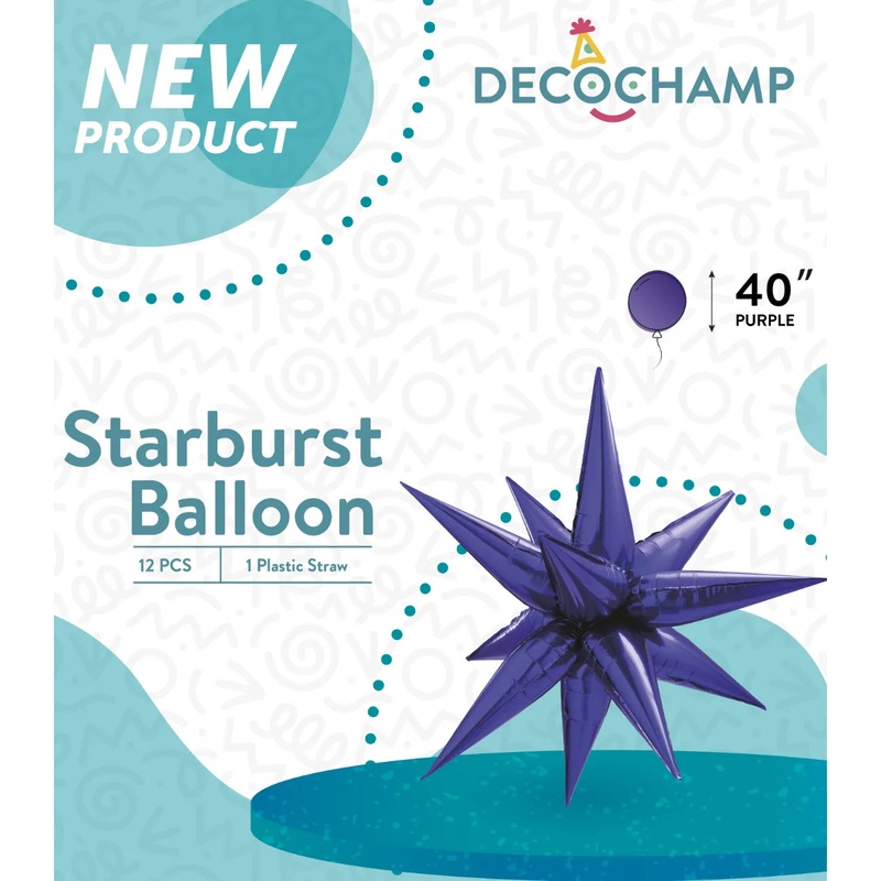 Starburst Foil Balloons Purple 40