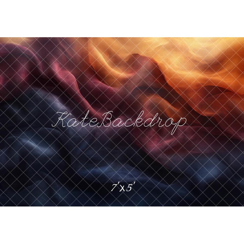 Kate Abstract Gradient Fabric Orange Backdrop Designed by Mini MakeBelieve Microfiber (Printed) 7x5ft - small kids sitting / cake smash