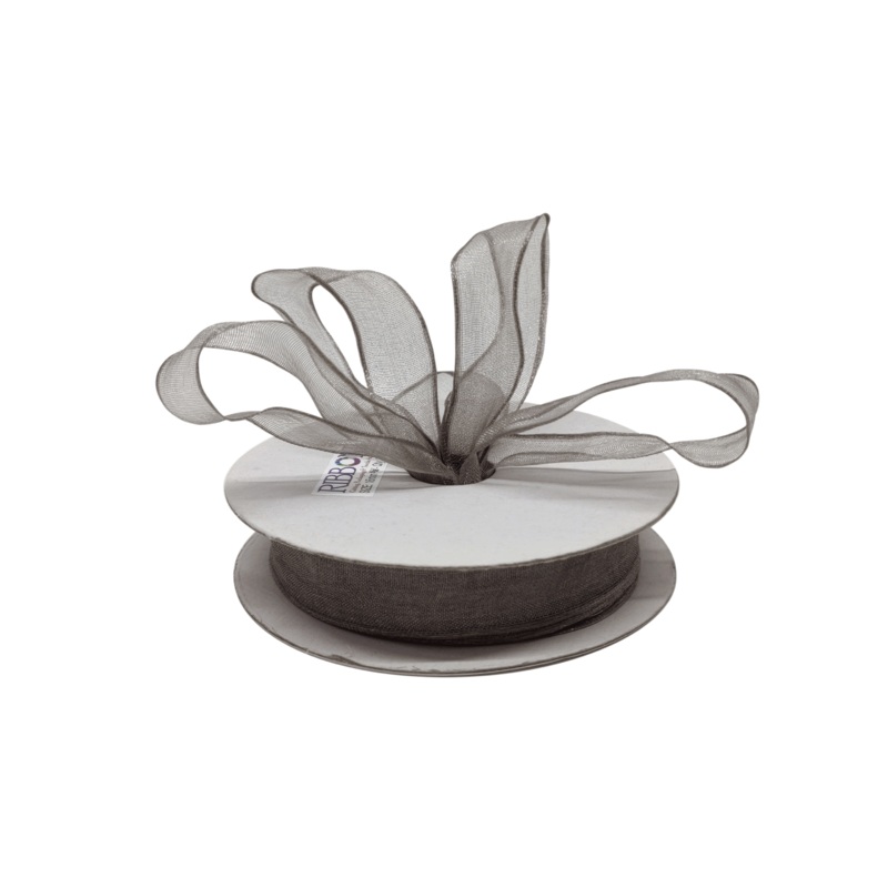 WIRED ORGANZA | DARK GREY | 15MM | 22MTR