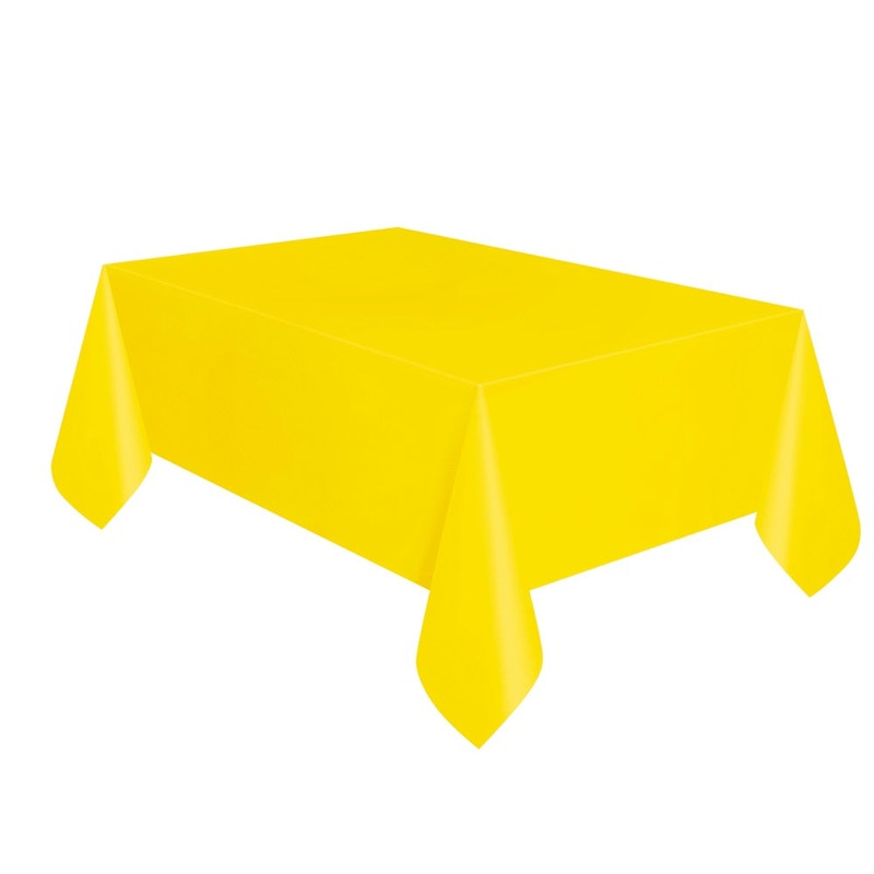 Yellow Rectangular Plastic Table Cover 54in x 108in