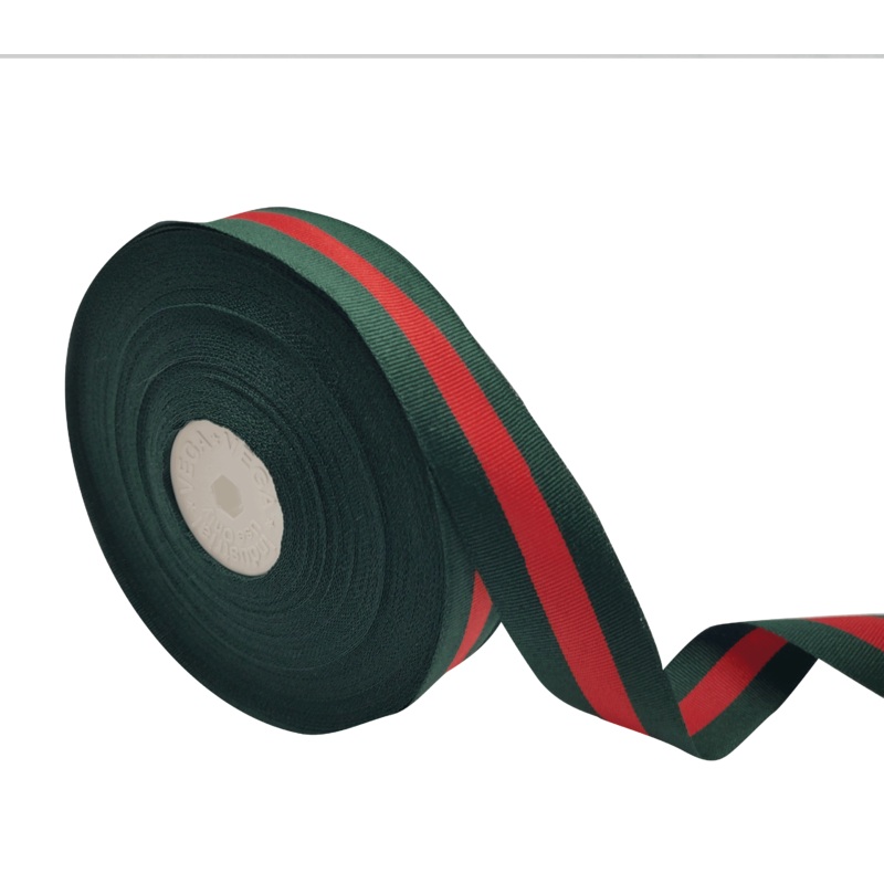 VEGA STRIPES | GREEN & RED | 25MM | 25MTR