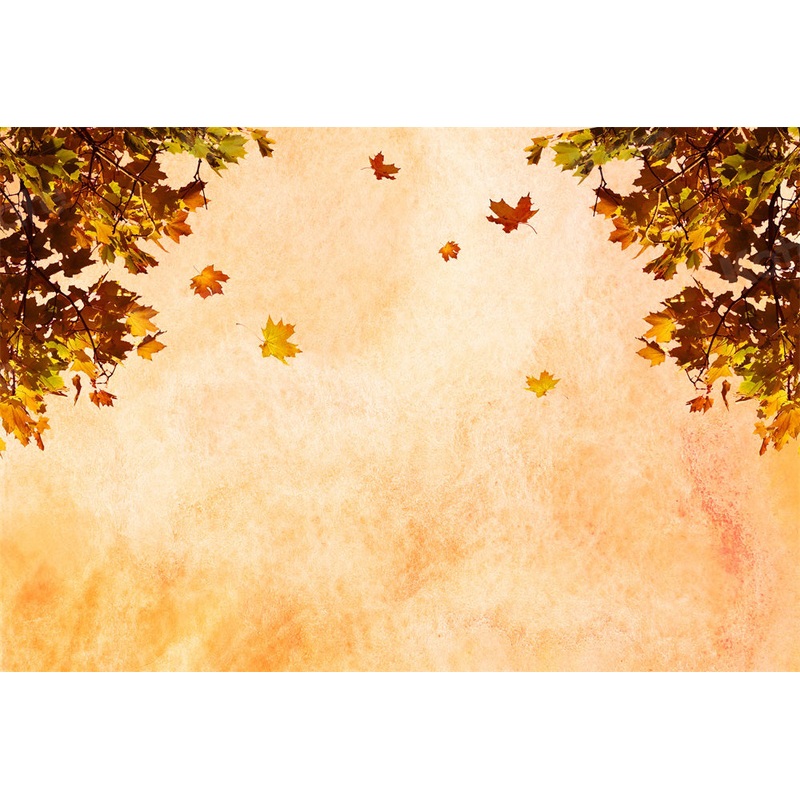 Kate Autumn Backdrop Maple Leaf Wall for Photography 5x3ft - newborns and babies Microfiber (Printed)
