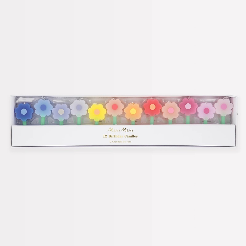Rainbow Daisy Flower Candles