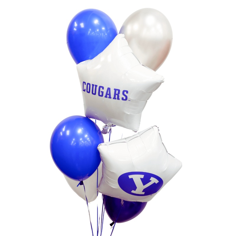 BYU Cougars Word Logo Balloon Bouquet | 8 pcs