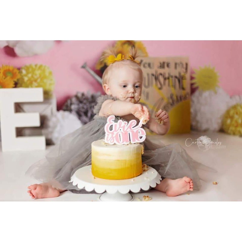 Kate You Are My Sunshine Pink Backdrop Designed by Mandy Ringe Photography 5x3ft - newborns and babies Microfiber (Printed)