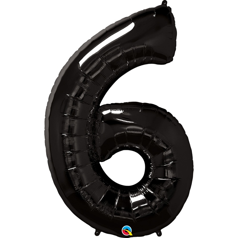 34" Number 6 Black