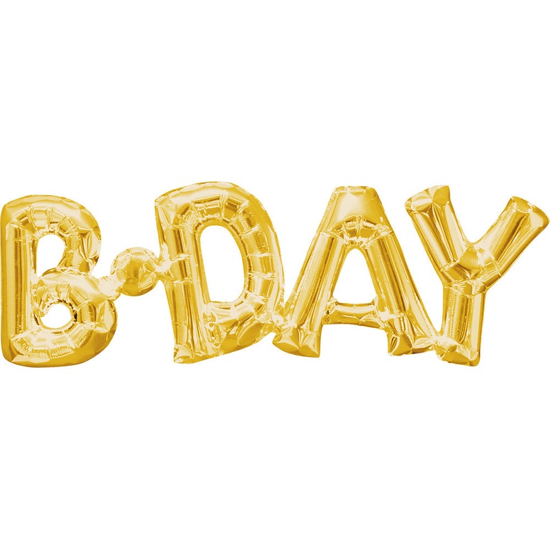 26 Block Phrase: "b-day" - Gold (air-fill Only)