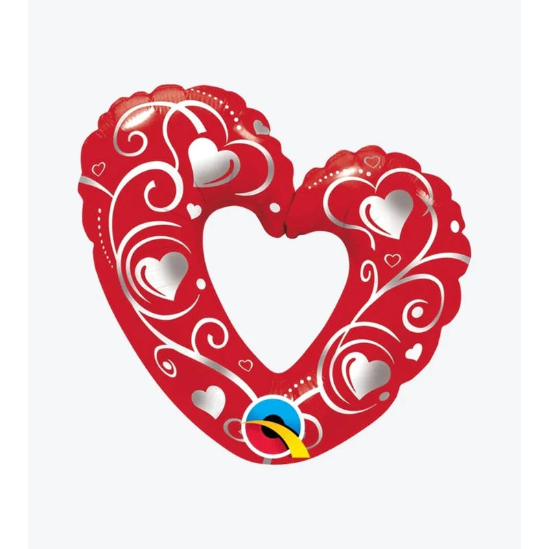Mini Hearts and Filigree Red 40489
