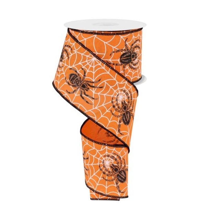 2.5" Spider Ribbon: Orange - 10yds