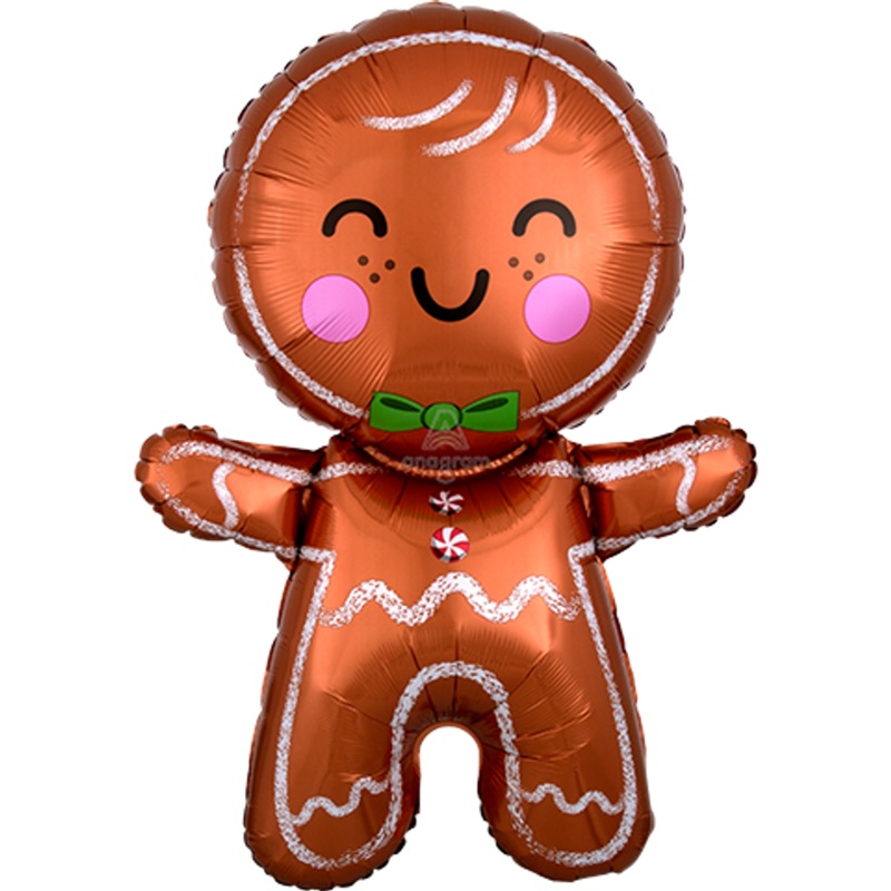 31" Happy Gingerbread Man Foil Balloon (Flat)