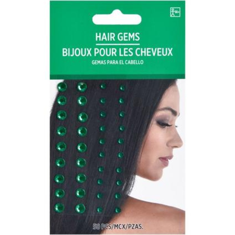 Green Hair Gems | 50 pc