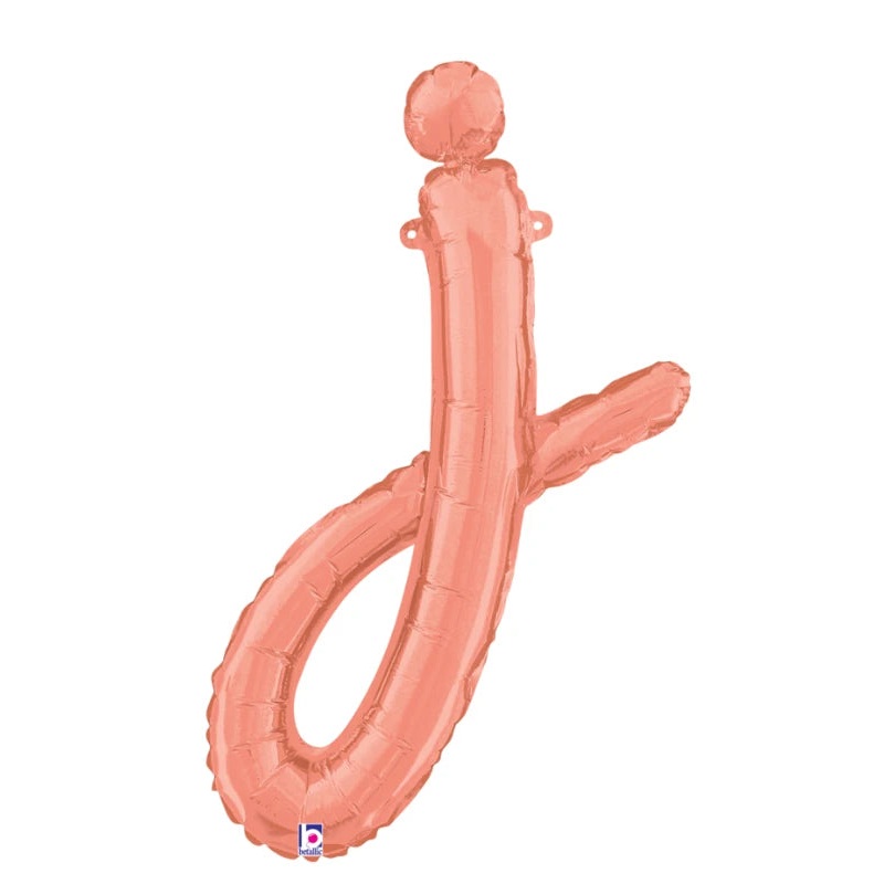 Rose Gold J Script Letter 07108
