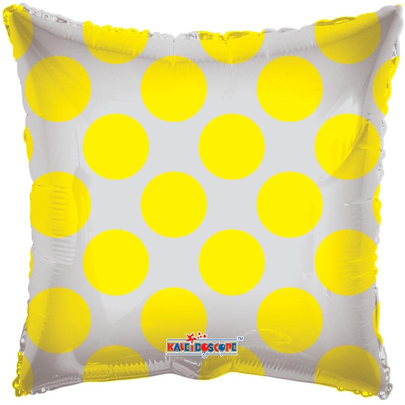 Yellow Circles Polka Dot Clear View 18 Balloon