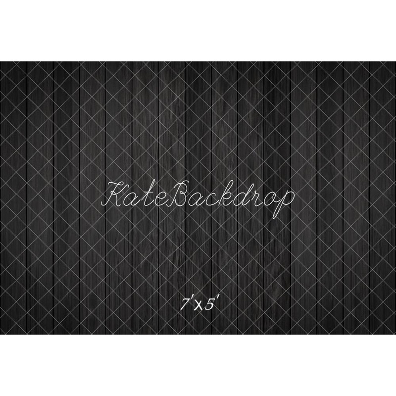 Kate Black Wood Panel Floor Backdrop Designed by Kate Image Microfiber (Printed) 7x5ft - small kids sitting / cake smash