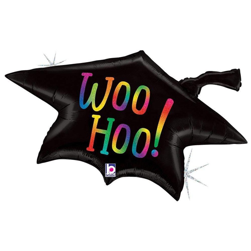 Woo Hoo! Graduation Cap Holographic 33 Balloon