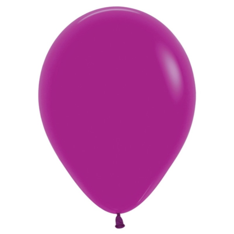 11" Sempertex Purple Orchid Inflated with Helium and Ribbon