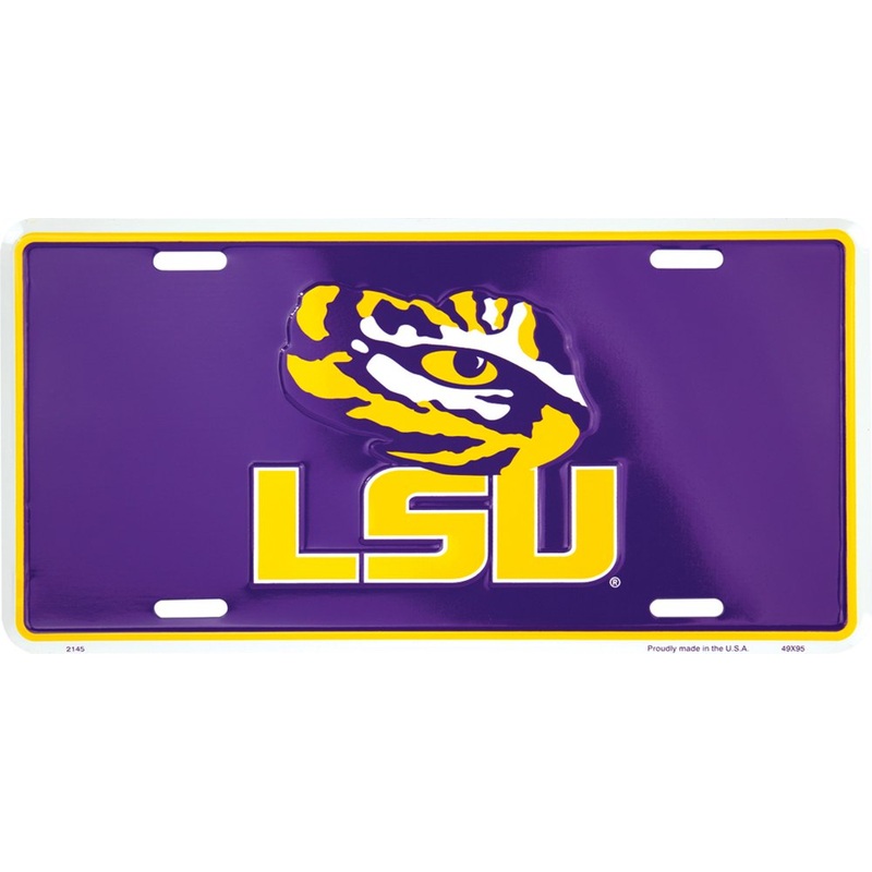 Louisiana State University LSU Tigers Embossed Metal License Plate