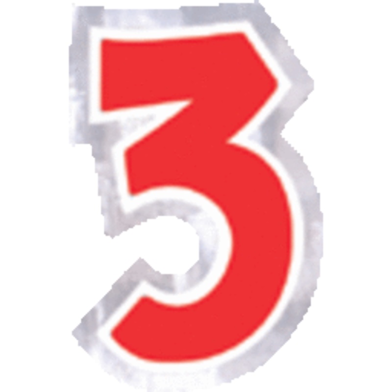 Personalize It Number 3 Stickers (48 count)