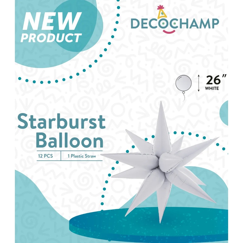 Starburst Foil Balloons White 26
