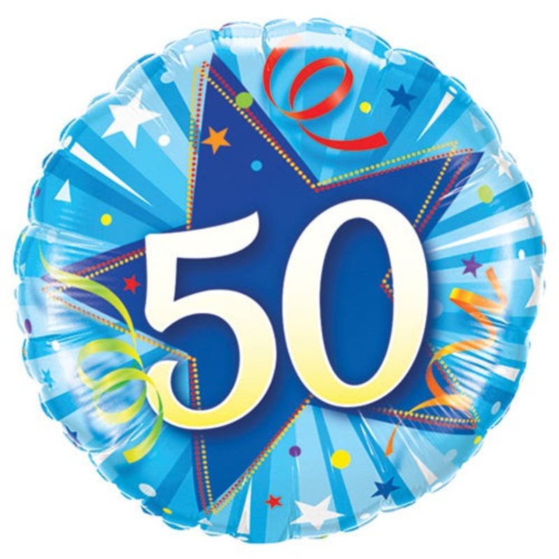 50 Shining Star Bright Blue 18 Balloon