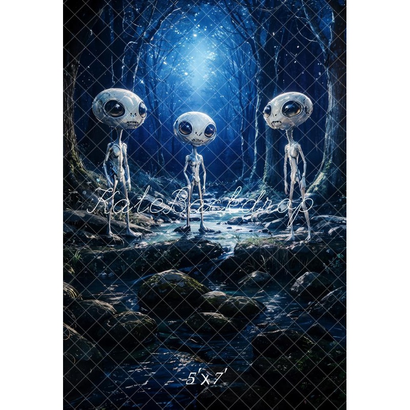 Kate Alien Forest Night Backdrop Designed by Emetselch Microfiber (Printed) 5x7ft(1.5x2.2m)