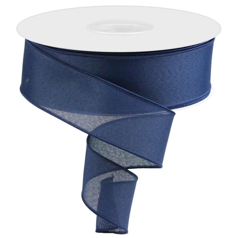 2.5" x 50yd Value Faux Burlap Ribbon: Navy Blue
