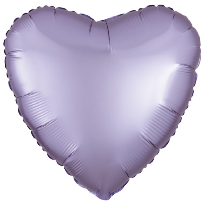 17" Satin Luxe Pastel Lilac Inflated with Helium and Ribbon