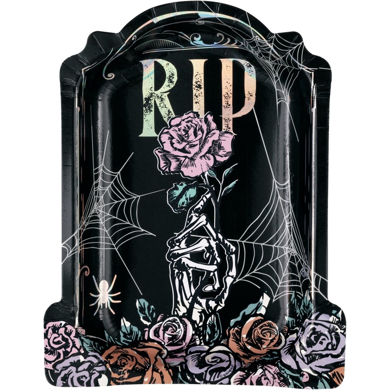 Tombstone Shaped Paper Plates | 8ct