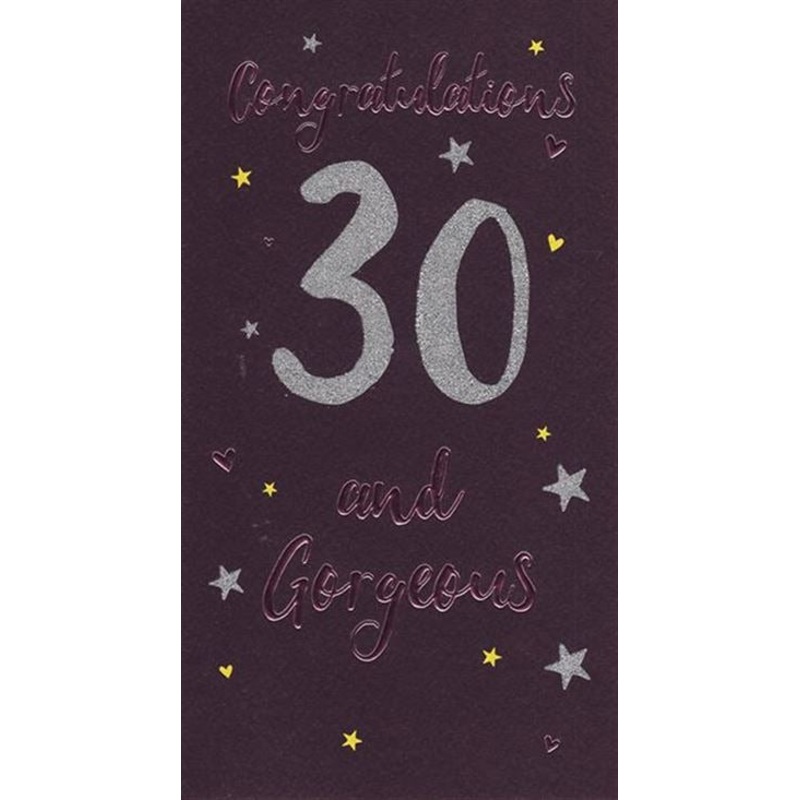 30th Birthday Card - Sparkle & Shine Glitter Design
