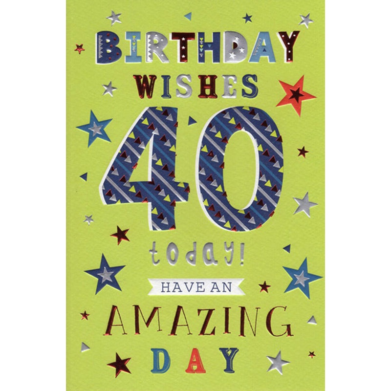 40th Birthday Card - Colourful Giddy Up Design