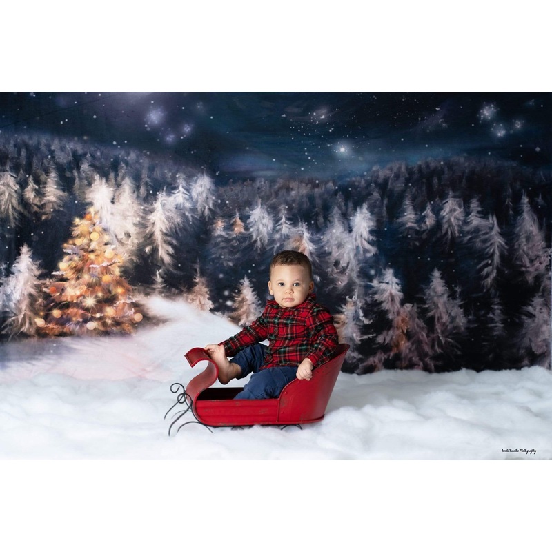 Kate Winter Dream Christmas Night Trees Backdrop for Photography Designed By Jerry_Sina 5x3ft - newborns and babies Microfiber (Printed)