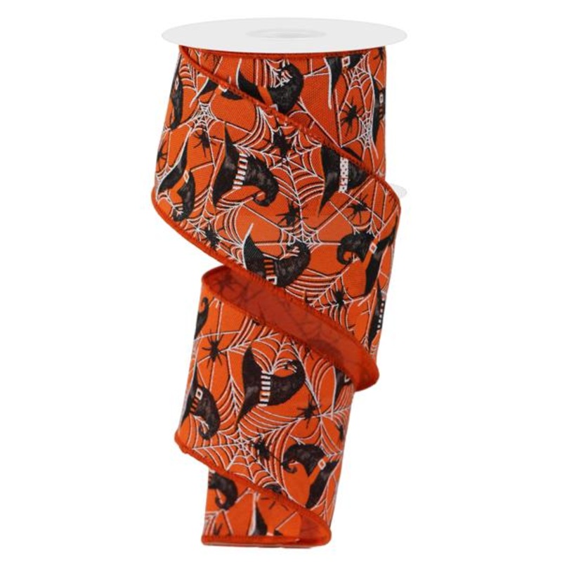 2.5" Witch Hats & Spider Ribbon - 10yds