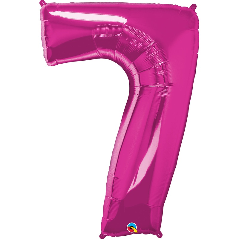 34" Number 7 Magenta