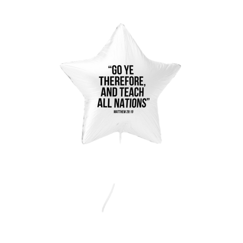 Missionary Mathew 28:19 Scripture Black and White Balloon 17" | 1 ct