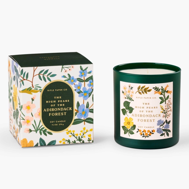 The High Peaks of the Adirondacks Forest Glass Candle