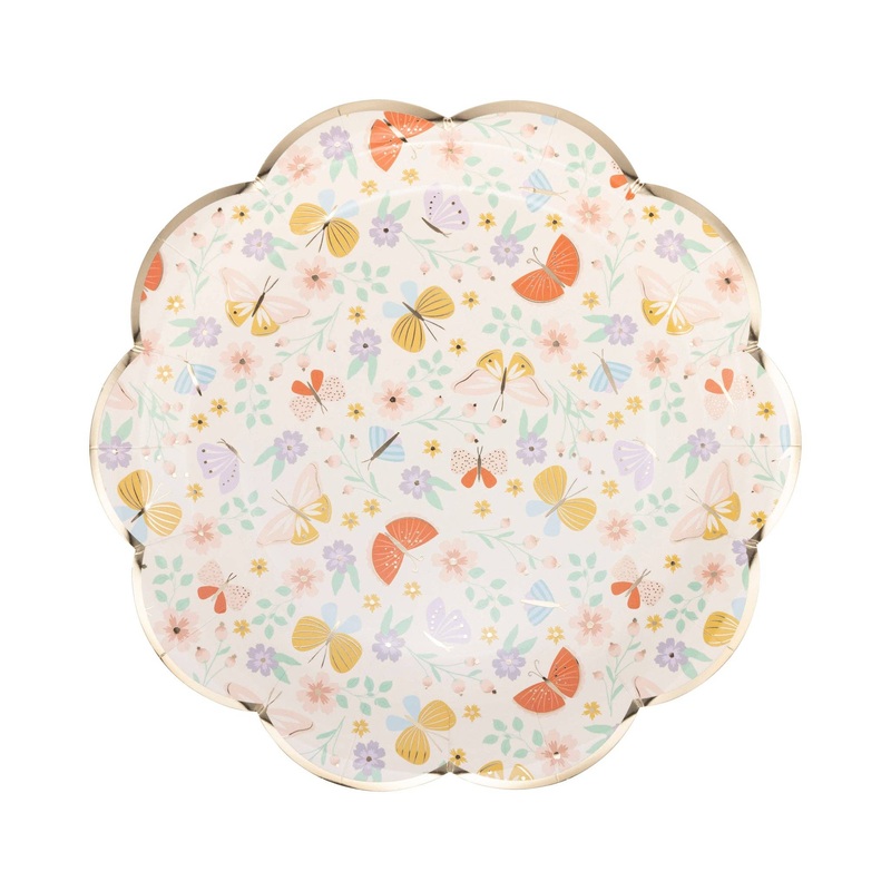 Butterfly Floral Paper Plate