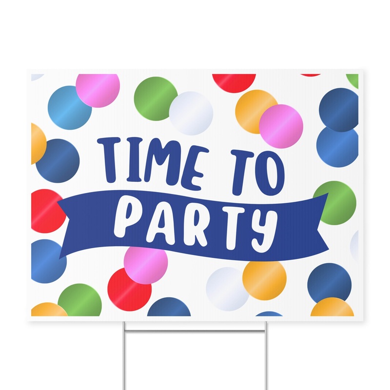 Time To Party Yard Sign 24" x 18" | 1 ct