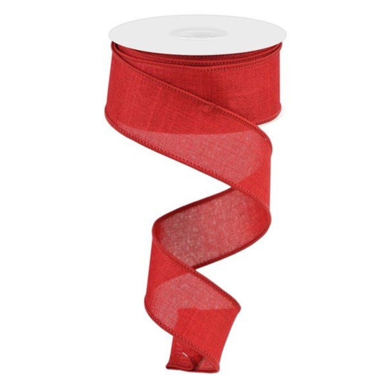 1.5" Cranberry Royal Faux Burlap Ribbon - 10Yds