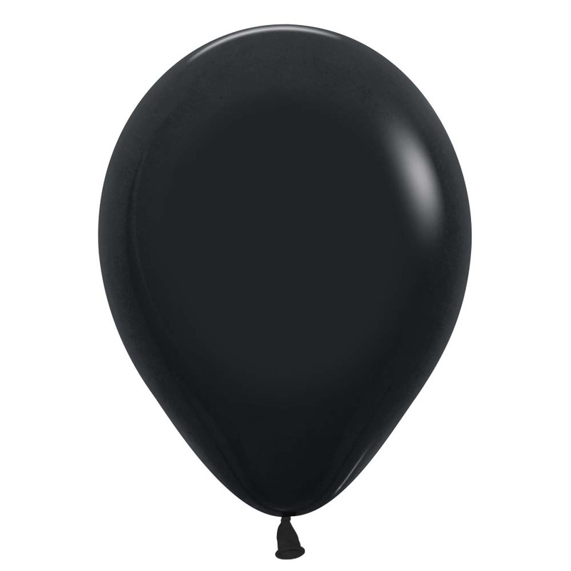 Deluxe Black Latex Balloon w/ Helium & Hi-Float, 11" | 1 ct