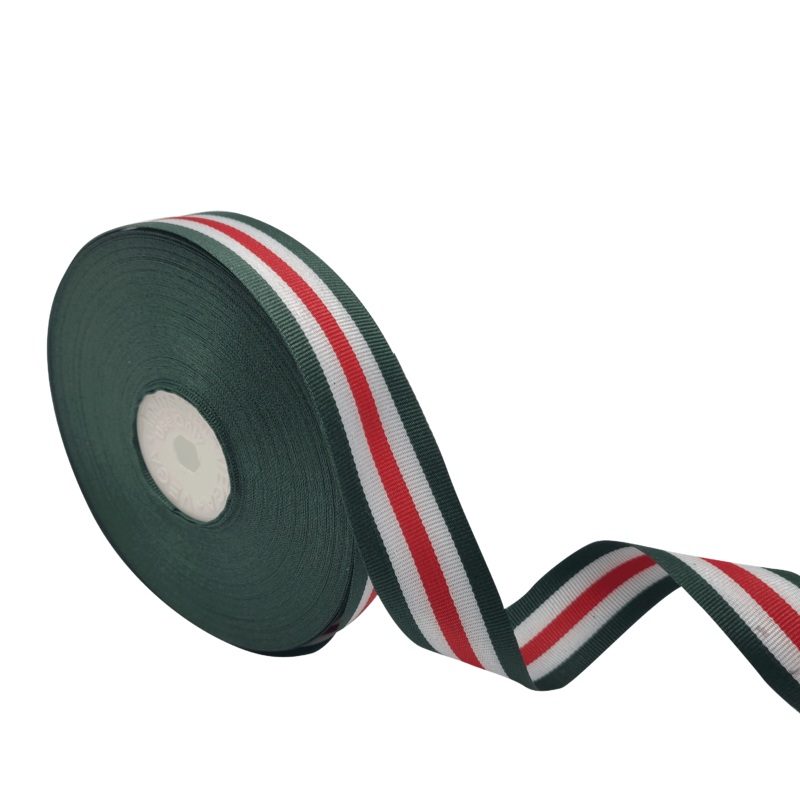 VEGA STRIPES | GREEN-WHITE-RED | 25MM | 25MTR