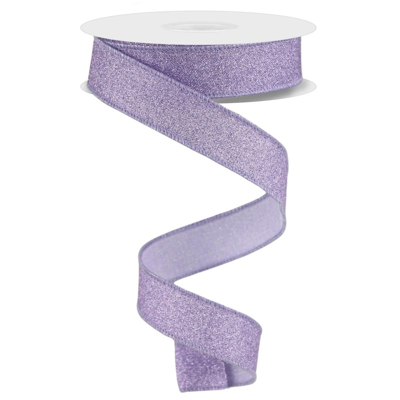 7/8" Fine Glitter Ribbon: Lavender - 10yds
