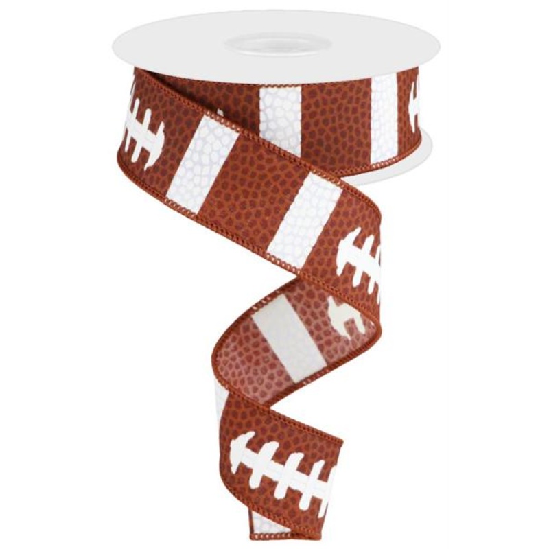 1.5" Football Lace Ribbon - 50Yds