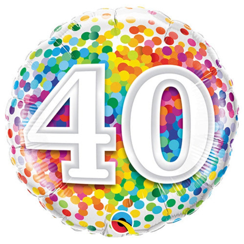 40 Rainbow Confetti 18 Balloon