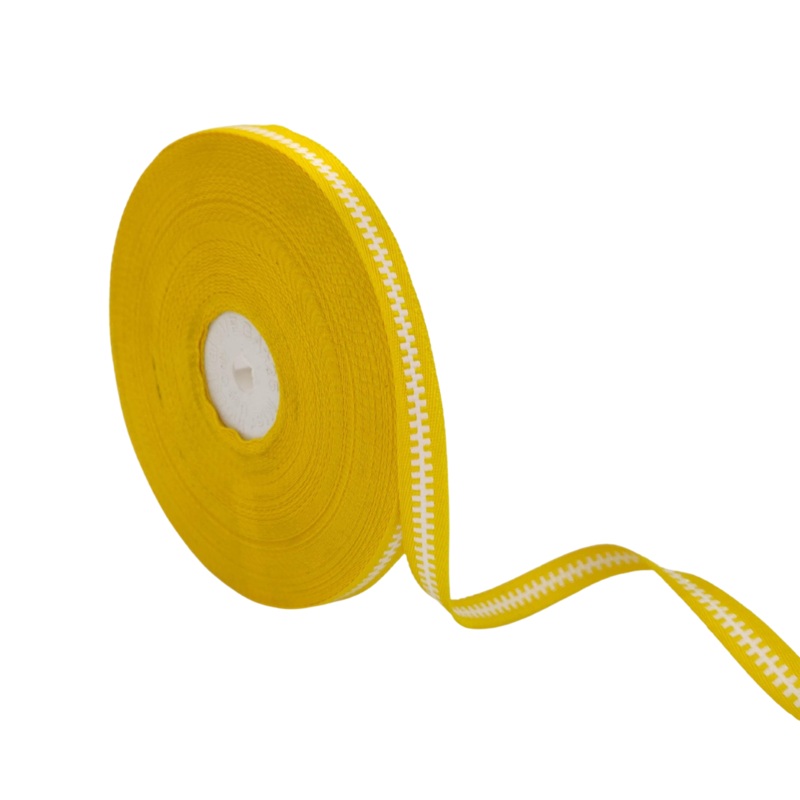 VEGA STRIPES | YELLOW WITH WHITE | 10MM | 25MTR