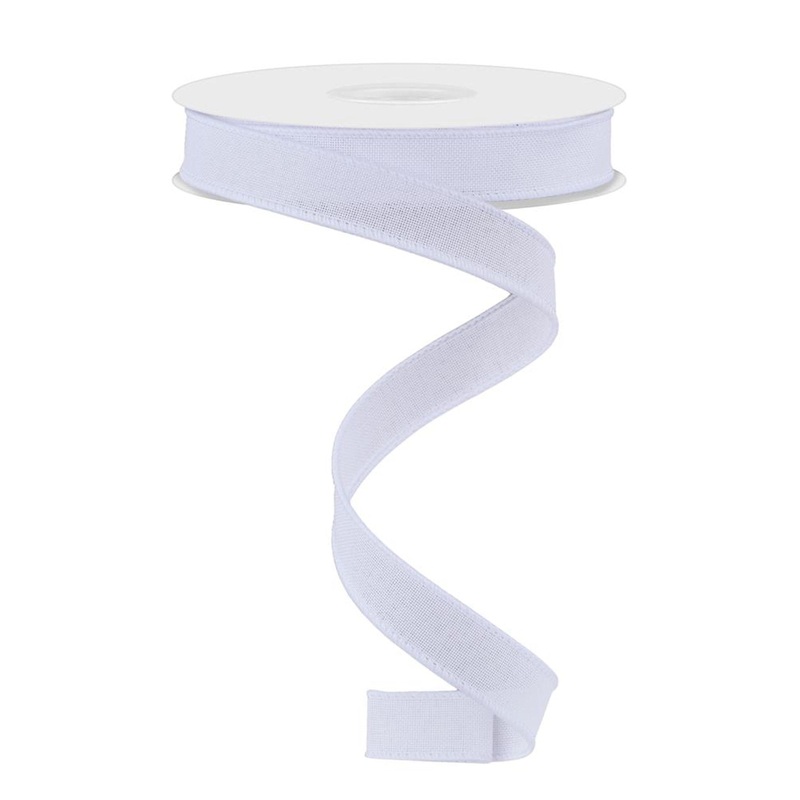 5/8" White Royal Faux Burlap Ribbon - 10yds