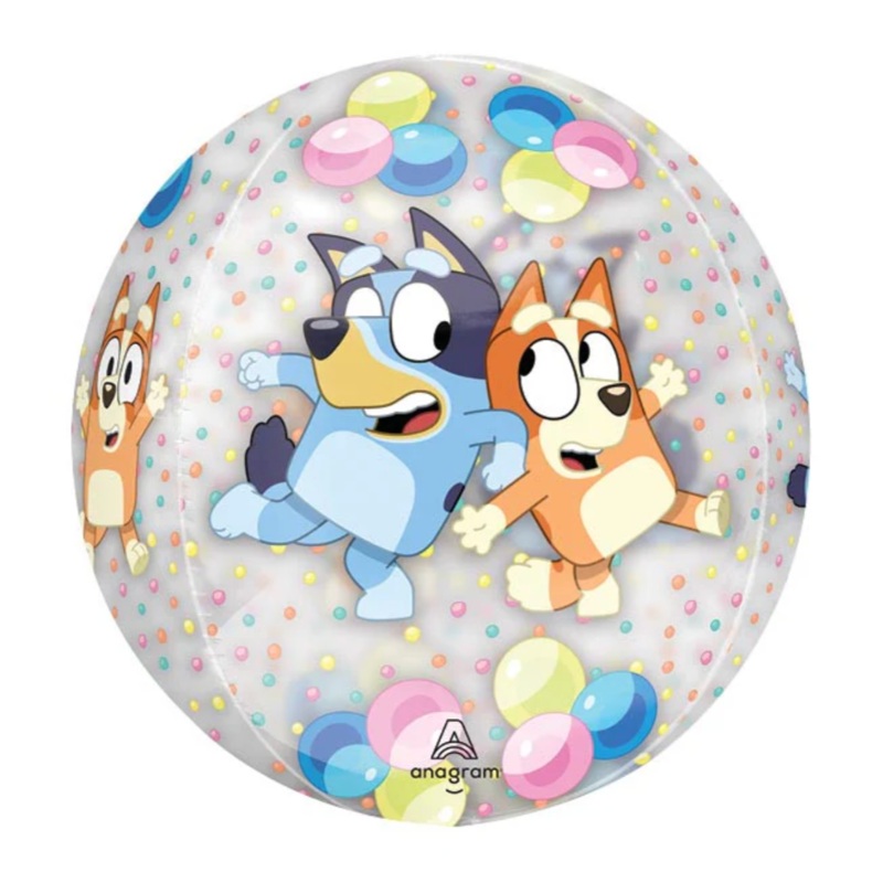 Bluey & Bingo Clear Orb Balloon Helium-Filled (local only)
