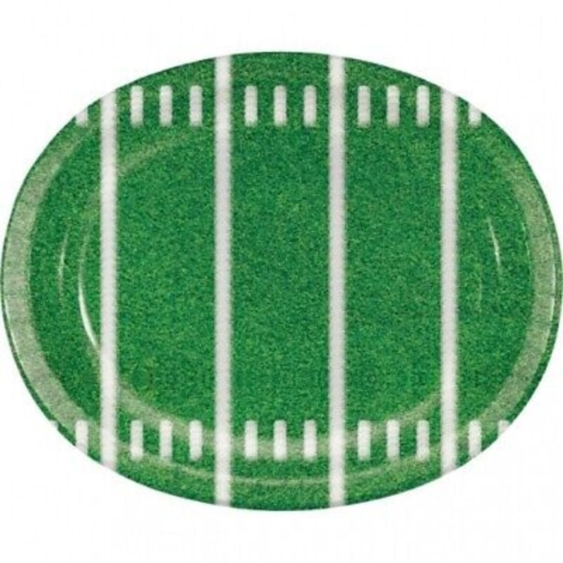 Football Field Oval Dinner Plates 12" | 8ct