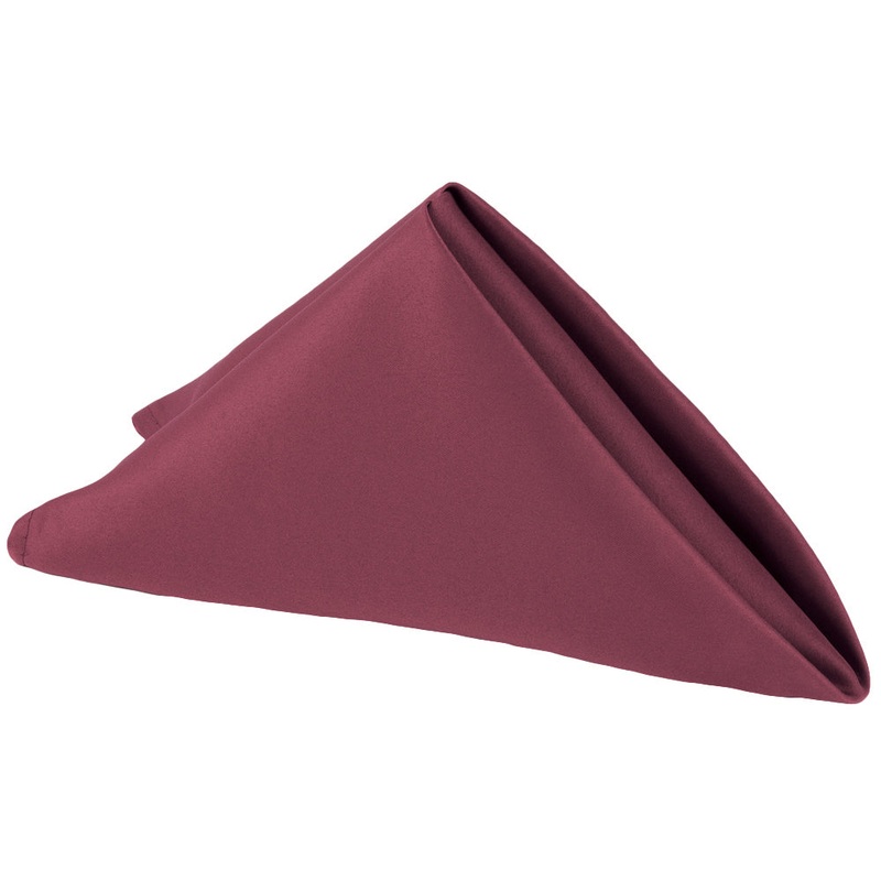 Lamour Satin Napkin 20"x20" - Burgundy