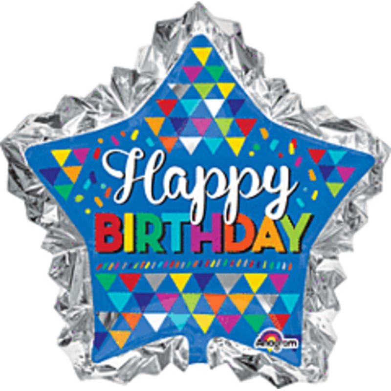 #032 Happy Birthday Sketchy Patterns 34in Supershape