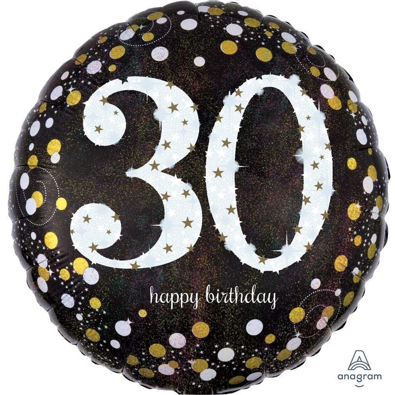 30 Years Old Sparkling Birthday 18" Balloon